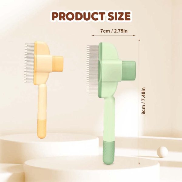 Pet Hair Removal Comb Flea Comb, 2025 New Multifunctional Cat Brush, Metal Teeth Pet Comb for Grooming, Cat Grooming Supplies for Short and Long Hair Cats (Green) - Image 2