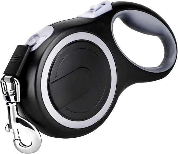 26Ft Retractable Dog Leash, Heavy Duty Great Leash for Dog up to 110 lbs, Anti-Slip Rubberized Handle, One-Handed Brake, Strong Nylon Tape, Tangle Free——