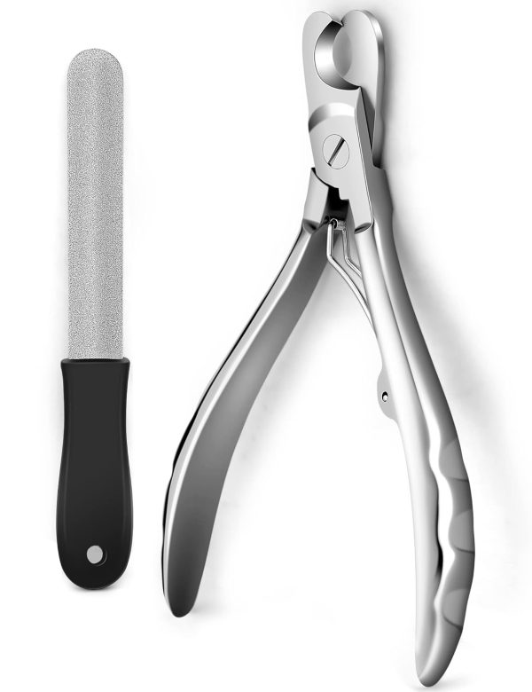 Upgrade Wide Open Dog Nail Clippers for Large Dogs Cut Like Butter, Heavy Duty Dog Nail Trimmer Full Metal Razor Sharp Professional for All Dogs Cats with Thick Toenail