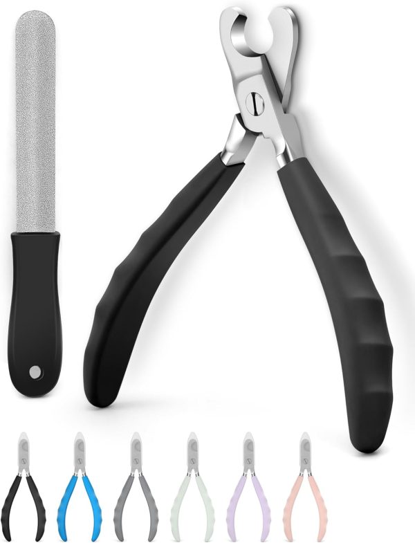 Heavy Duty Dog Nail Clippers -【Cuts Thick Nails Like Butter】【Upgraded Large Opening】 Professional Toenail Trimmer Razor Sharp Blade for Medium to Giant Breed (Black)