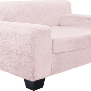 Faux Fur Pet Sofa Furniture for Small Dogs & Cats, with Ultra Comfy Supportive Foam and Soft Surface, Durable Indoor Pet Furniture, 28.5" x 19" x 15", Powder Pink