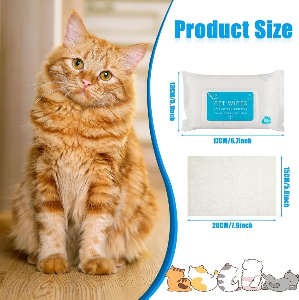 10 Packs of 800 Dog Wipes Pet Wipes Cat Grooming Supplies for Paws, Butt, Ear, Skin, Eye, Body Cleaning Bath Stain Odor Remover, Home or Travel Use(Unscented) - Image 2